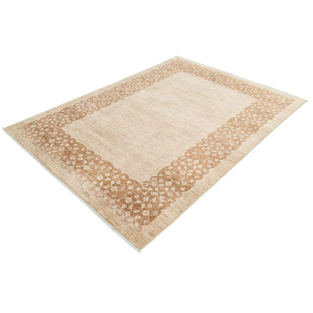 Modcar 5' 7" X 7' 8" Hand-Knotted Wool Rug 5' 7" X 7' 8" (170 X 234) / Brown / Brown