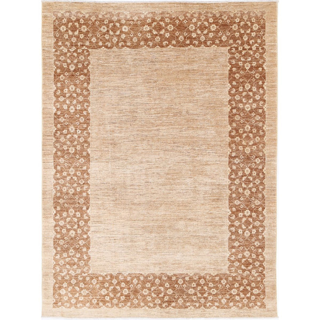 Modcar 5' 7" X 7' 8" Hand-Knotted Wool Rug 5' 7" X 7' 8" (170 X 234) / Brown / Brown