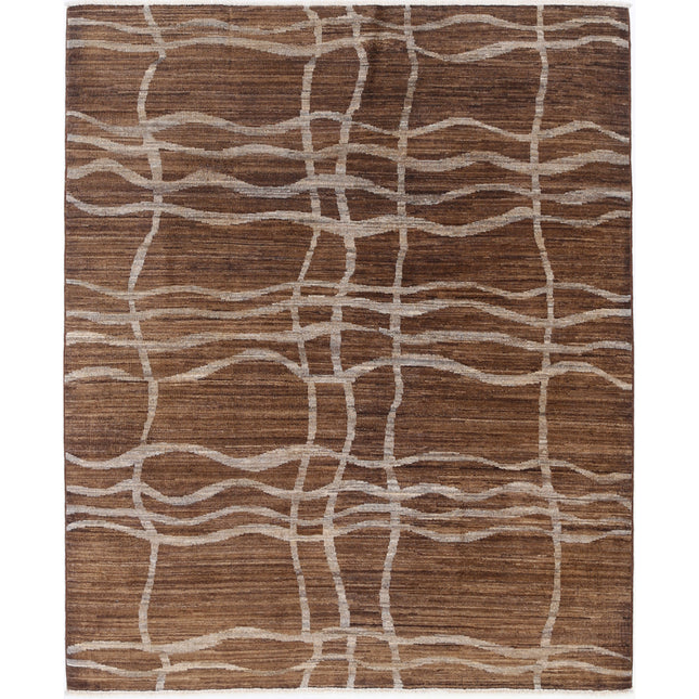 Modcar 5' 0" X 6' 2" Hand-Knotted Wool Rug 5' 0" X 6' 2" (152 X 188) / Brown / Brown