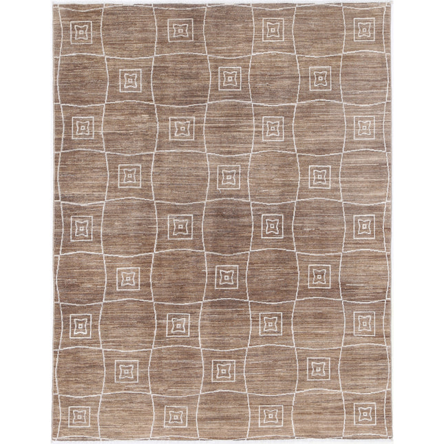 Modcar 5' 6" X 7' 3" Hand-Knotted Wool Rug 5' 6" X 7' 3" (168 X 221) / Brown / Brown