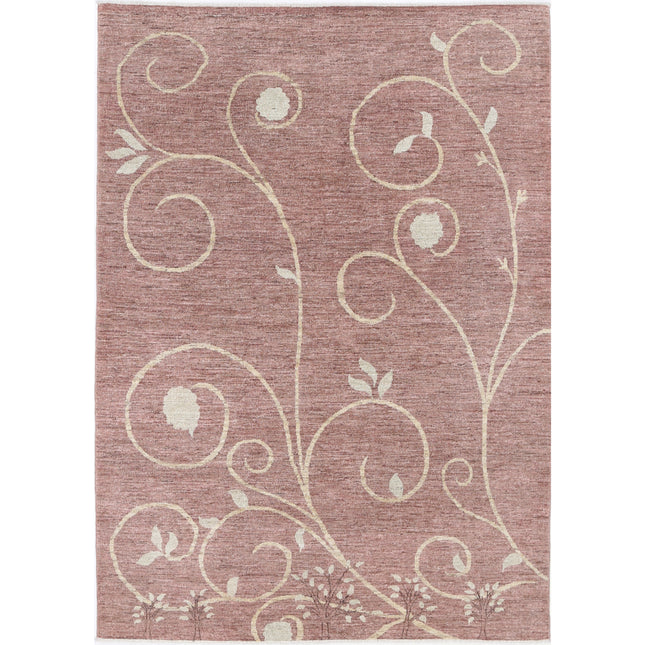 Modcar 5' 5" X 7' 7" Hand-Knotted Wool Rug 5' 5" X 7' 7" (165 X 231) / Brown / Brown