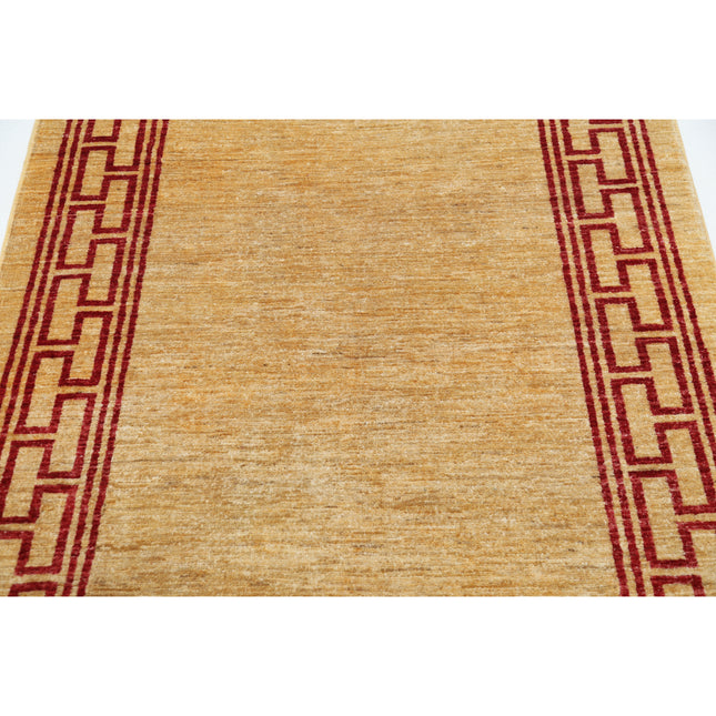 Modcar 3' 10" X 5' 8" Hand-Knotted Wool Rug 3' 10" X 5' 8" (117 X 173) / Gold / Gold