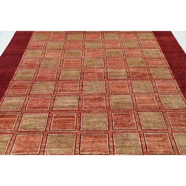 Modcar 8' 1" X 10' 5" Hand-Knotted Wool Rug 8' 1" X 10' 5" (246 X 318) / Red / Red
