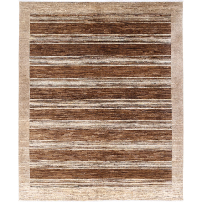 Modcar 6' 6" X 7' 11" Hand-Knotted Wool Rug 6' 6" X 7' 11" (198 X 241) / Brown / Brown