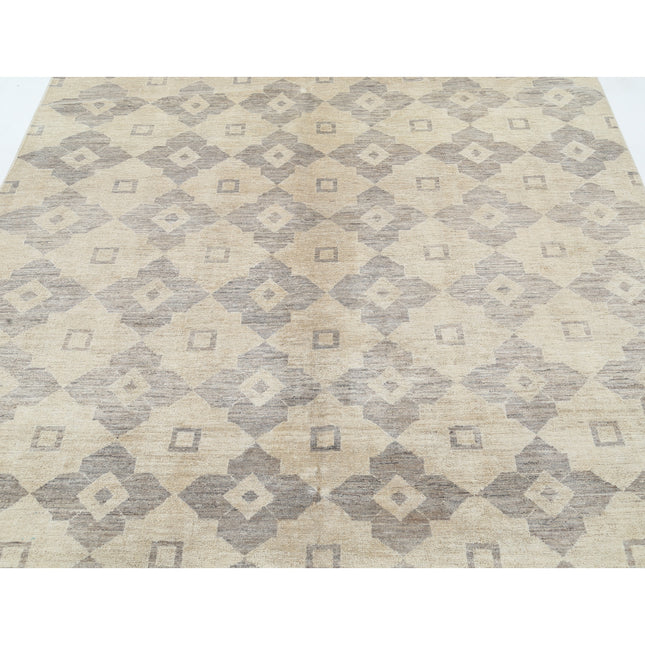 Modcar 6' 2" X 8' 10" Hand-Knotted Wool Rug 6' 2" X 8' 10" (188 X 269) / Grey / Ivory