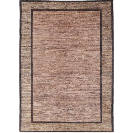 Modcar 6' 6" X 9' 4" Hand-Knotted Wool Rug 6' 6" X 9' 4" (198 X 284) / Brown / Brown