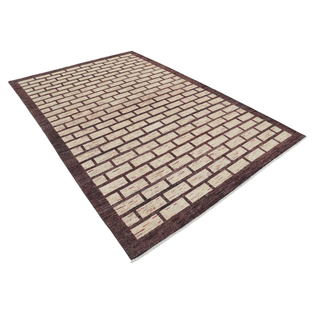 Modcar 6' 7" X 9' 11" Hand-Knotted Wool Rug 6' 7" X 9' 11" (201 X 302) / Multi / Brown