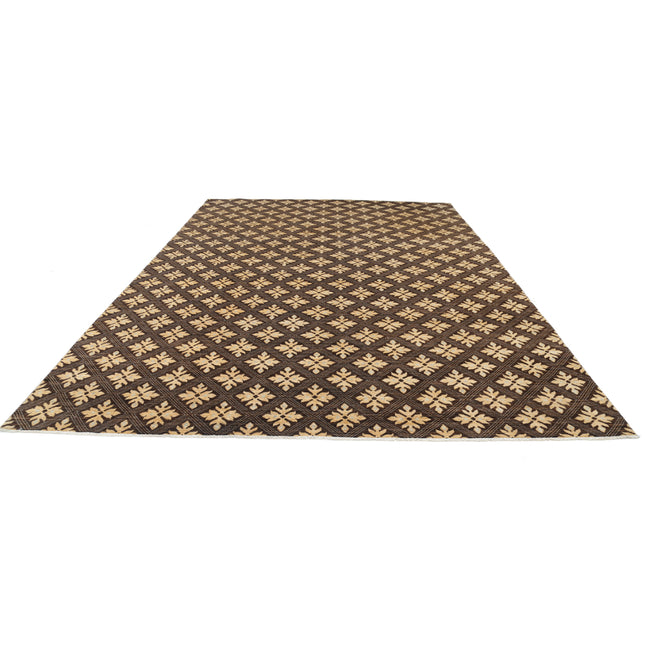 Modcar 10' 1" X 13' 9" Hand-Knotted Wool Rug 10' 1" X 13' 9" (307 X 419) / Brown / Gold