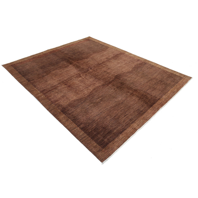 Modcar 6' 6" X 8' 0" Hand-Knotted Wool Rug 6' 6" X 8' 0" (198 X 244) / Brown / Brown