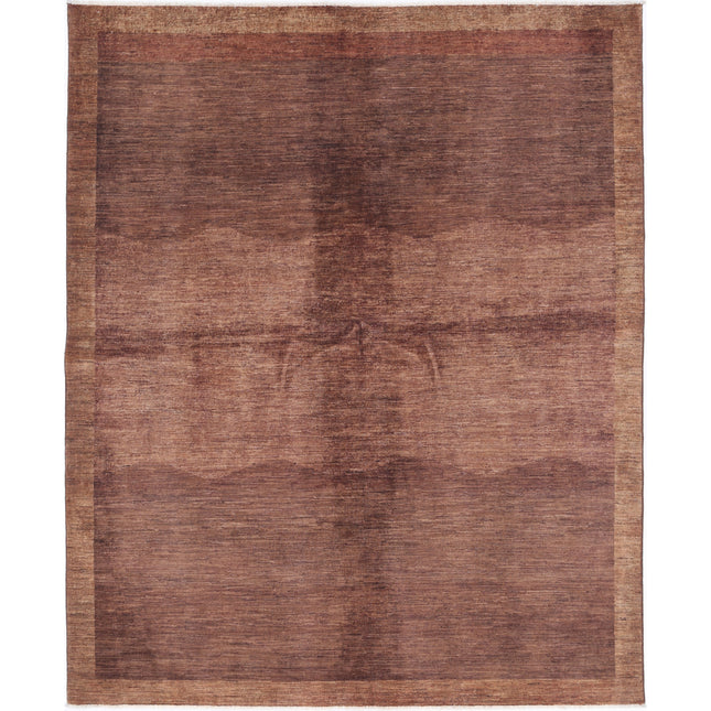 Modcar 6' 6" X 8' 0" Hand-Knotted Wool Rug 6' 6" X 8' 0" (198 X 244) / Brown / Brown