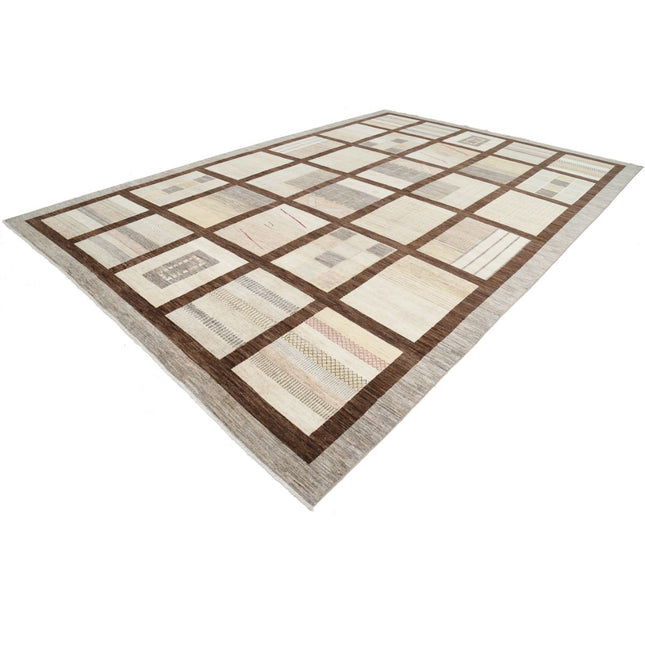 Modcar 11' 8" X 17' 3" Hand-Knotted Wool Rug 11' 8" X 17' 3" (356 X 526) / Brown / Grey