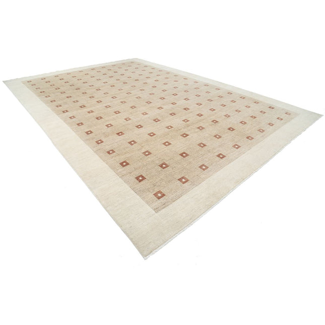 Modcar 12' 0" X 16' 11" Hand-Knotted Wool Rug 12' 0" X 16' 11" (366 X 516) / Ivory / Brown