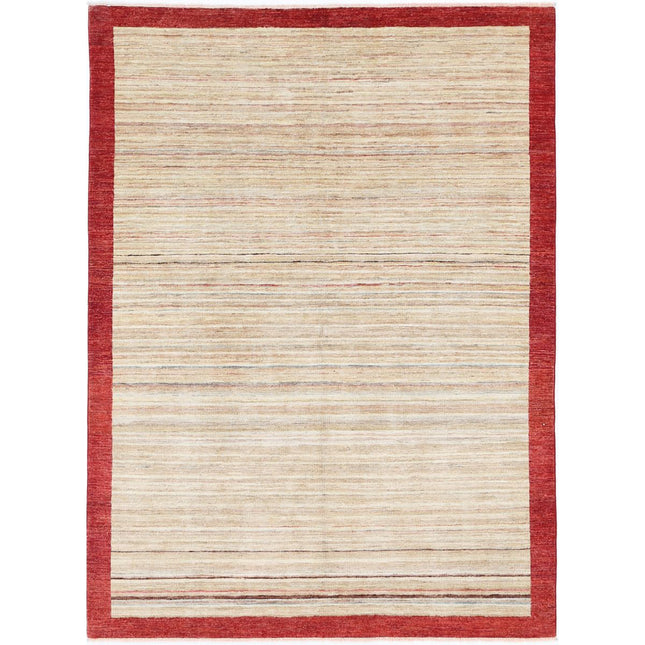 Modcar 5' 5" X 7' 7" Hand-Knotted Wool Rug 5' 5" X 7' 7" (165 X 231) / Multi / Red