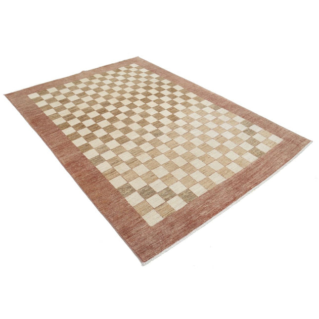 Modcar 5' 9" X 8' 2" Hand-Knotted Wool Rug 5' 9" X 8' 2" (175 X 249) / Brown / Brown