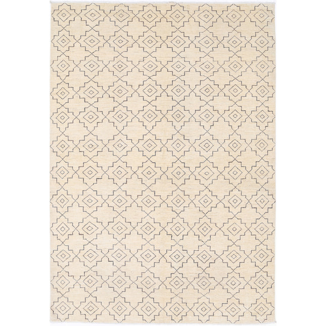 Modcar 6' 6" X 9' 3" Hand-Knotted Wool Rug 6' 6" X 9' 3" (198 X 282) / Ivory / Ivory