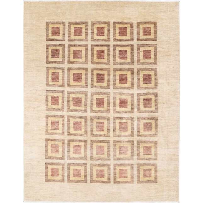 Modcar 6' 1" X 8' 2" Hand-Knotted Wool Rug 6' 1" X 8' 2" (185 X 249) / Brown / Brown