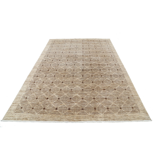 Modcar 6' 7" X 9' 5" Hand-Knotted Wool Rug 6' 7" X 9' 5" (201 X 287) / Brown / Brown