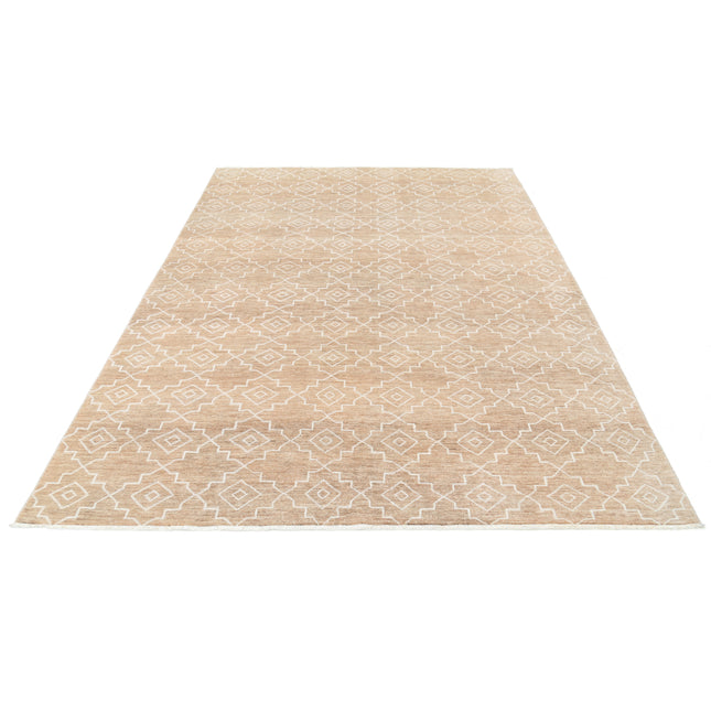 Modcar 6' 7" X 8' 11" Hand-Knotted Wool Rug 6' 7" X 8' 11" (201 X 272) / Brown / Brown