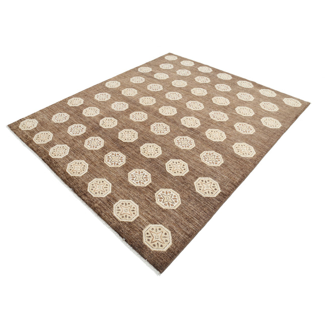 Modcar 6' 6" X 7' 10" Hand-Knotted Wool Rug 6' 6" X 7' 10" (198 X 239) / Brown / Brown