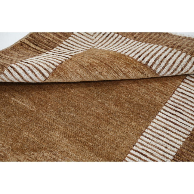 Modcar 3' 3" X 4' 7" Hand-Knotted Wool Rug 3' 3" X 4' 7" (99 X 140) / Brown / Brown