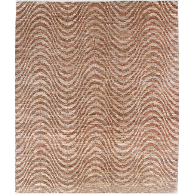 Modcar 5' 1" X 6' 2" Hand-Knotted Wool Rug 5' 1" X 6' 2" (155 X 188) / Brown / Brown