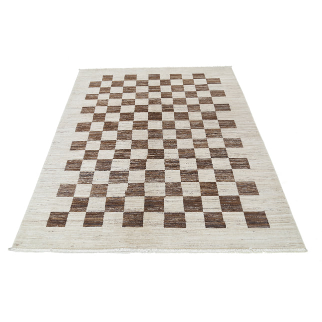 Modcar 5' 0" X 6' 5" Hand-Knotted Wool Rug 5' 0" X 6' 5" (152 X 196) / Brown / Brown