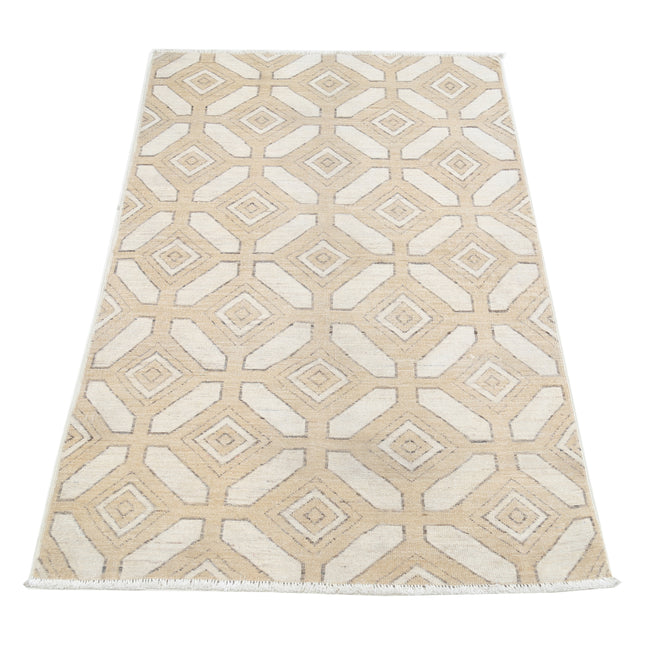 Modcar 3' 1" X 5' 0" Hand-Knotted Wool Rug 3' 1" X 5' 0" (94 X 152) / Brown / Brown