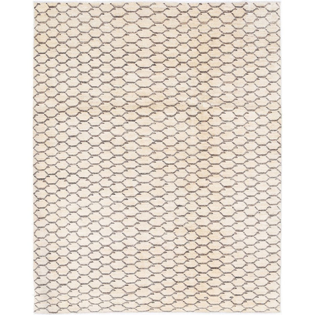 Modcar 5' 0" X 6' 5" Hand-Knotted Wool Rug 5' 0" X 6' 5" (152 X 196) / Ivory / Grey