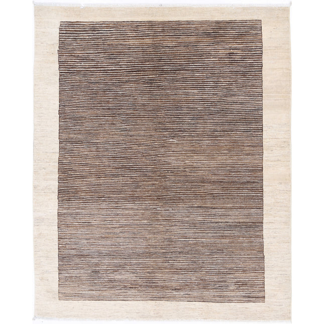 Modcar 4' 10" X 6' 1" Hand-Knotted Wool Rug 4' 10" X 6' 1" (147 X 185) / Grey / Ivory
