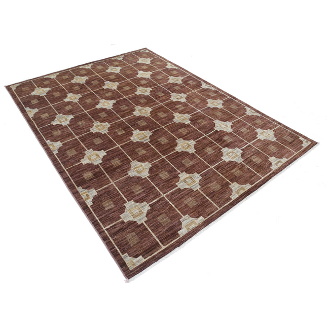 Modcar 5' 11" X 8' 0" Hand-Knotted Wool Rug 5' 11" X 8' 0" (180 X 244) / Brown / Brown