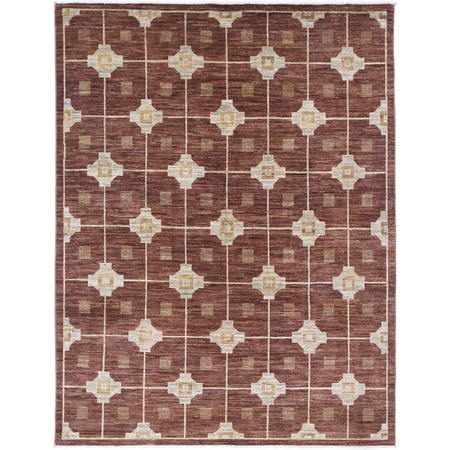 Modcar 5' 11" X 8' 0" Hand-Knotted Wool Rug 5' 11" X 8' 0" (180 X 244) / Brown / Brown