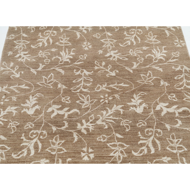 Modcar 4' 0" X 5' 7" Hand-Knotted Wool Rug 4' 0" X 5' 7" (122 X 170) / Brown / Brown