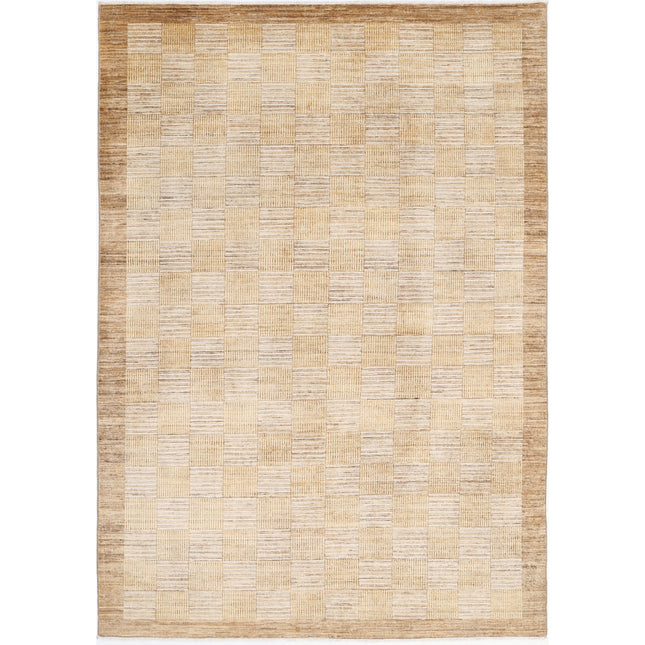 Modcar 6' 1" X 8' 10" Hand-Knotted Wool Rug 6' 1" X 8' 10" (185 X 269) / Brown / Brown