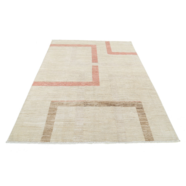 Modcar 5' 8" X 7' 7" Hand-Knotted Wool Rug 5' 8" X 7' 7" (173 X 231) / Ivory / Ivory
