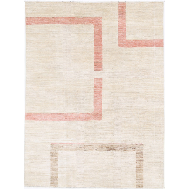 Modcar 5' 8" X 7' 7" Hand-Knotted Wool Rug 5' 8" X 7' 7" (173 X 231) / Ivory / Ivory