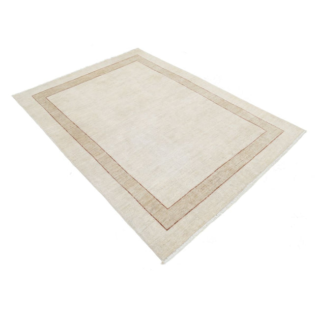 Modcar 4' 9" X 6' 4" Hand-Knotted Wool Rug 4' 9" X 6' 4" (145 X 193) / Ivory / Ivory