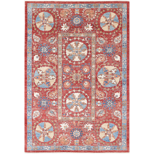 Ziegler 6' 8" X 9' 11" Hand-Knotted Wool Rug 6' 8" X 9' 11" (203 X 302) / Red / Red