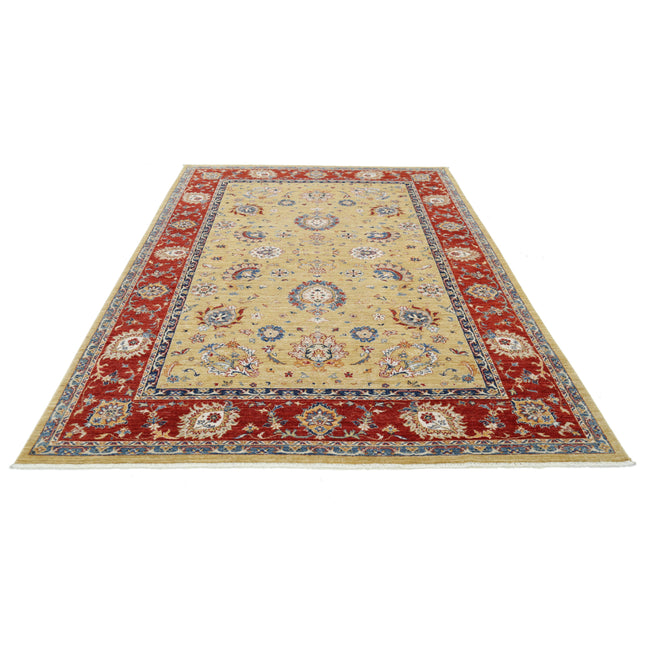 Ziegler 6' 9" X 9' 7" Hand-Knotted Wool Rug 6' 9" X 9' 7" (206 X 292) / Gold / Red