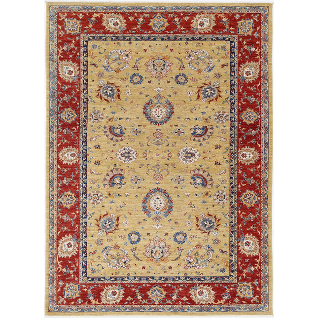 Ziegler 6' 9" X 9' 7" Hand-Knotted Wool Rug 6' 9" X 9' 7" (206 X 292) / Gold / Red