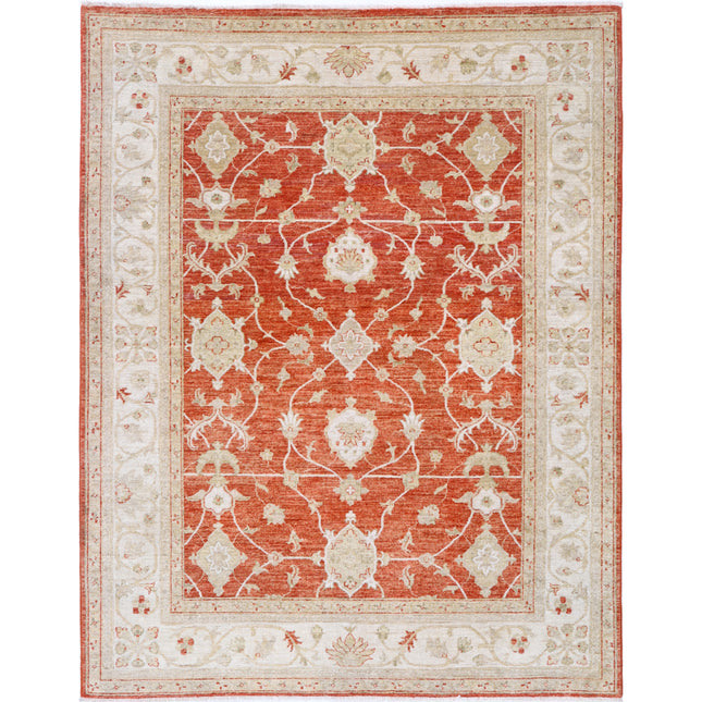 Ziegler 5' 5" X 7' 0" Hand-Knotted Wool Rug 5' 5" X 7' 0" (165 X 213) / Red / Ivory
