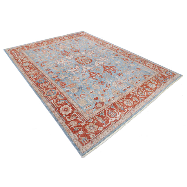 Ziegler 7' 10" X 10' 2" Hand-Knotted Wool Rug 7' 10" X 10' 2" (239 X 310) / Blue / Red