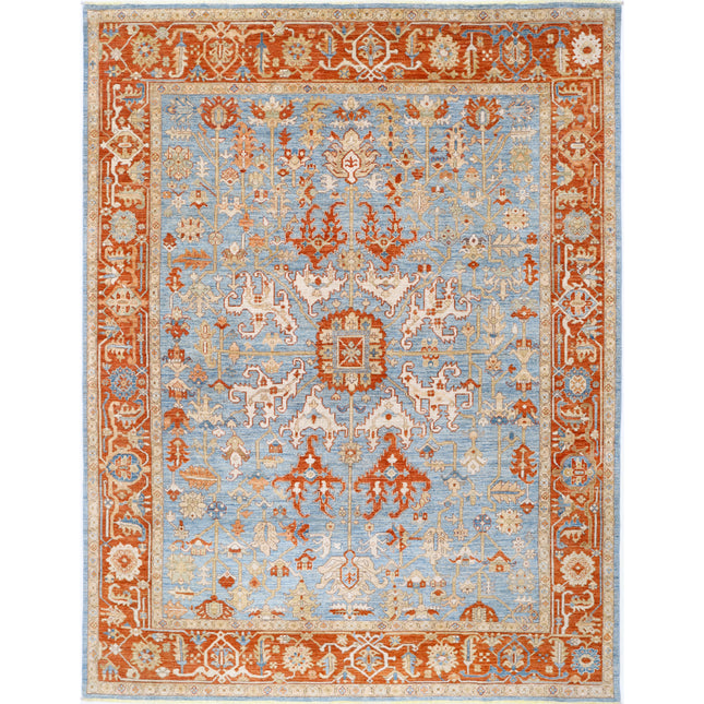 Ziegler 7' 10" X 10' 2" Hand-Knotted Wool Rug 7' 10" X 10' 2" (239 X 310) / Blue / Red