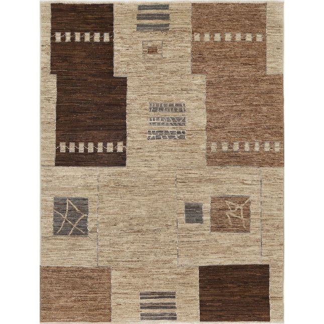 Modcar 5' 1" X 6' 8" Hand-Knotted Wool Rug 5' 1" X 6' 8" (155 X 203) / Brown / Brown