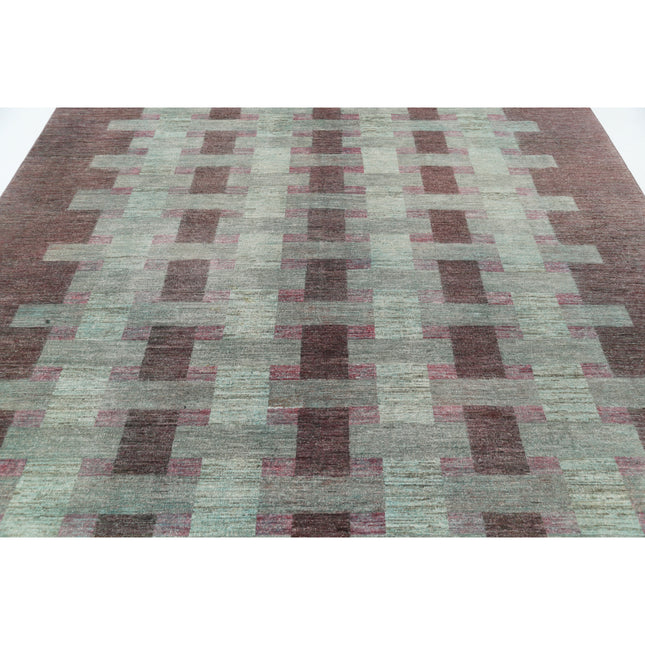 Modcar 8' 6" X 11' 7" Hand-Knotted Wool Rug 8' 6" X 11' 7" (259 X 353) / Brown / Brown