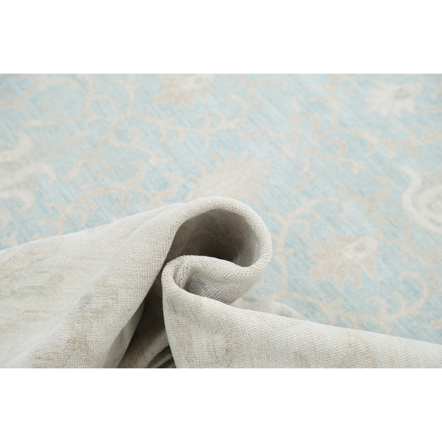 Serenity 16' 2" X 21' 11" Hand-Knotted Wool Rug 16' 2" X 21' 11" (493 X 668) / Blue / Ivory