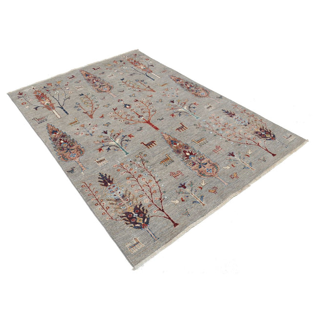 Sultani 4'9" X 6'6" Wool Hand-Knotted Rug
