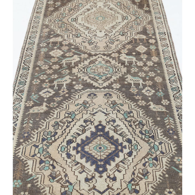 Vintage 3'3" X 10'8" Wool Hand-Knotted Rug