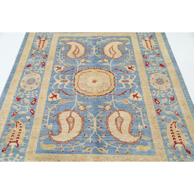 Suzani 5'7" X 7'7" Wool Hand-Knotted Rug