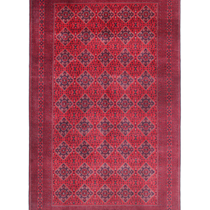 Afghan 9' 10" X 16' 1" Hand Knotted Wool Rug 9' 10" X 16' 1" (300 X 490) / Red / Wool