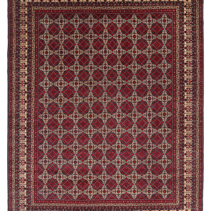 Afghan 9' 10" X 12' 5" Hand Knotted Wool Rug 9' 10" X 12' 5" (300 X 379) / Blue / Wool